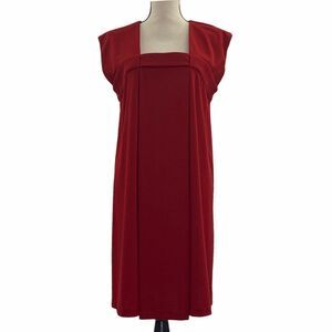 CHADWICKS Red Square Neck Shift Mini Dress Size 14